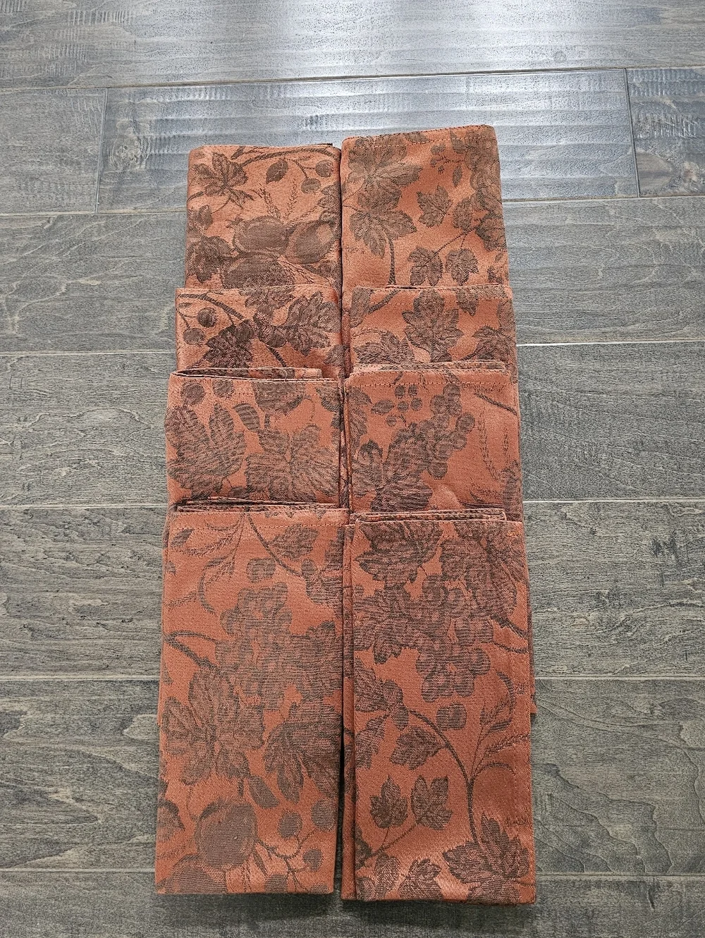 Rare & Vintage Lauren Ralph Lauren Campbell Jacquard Rust Copper Napkins (8)